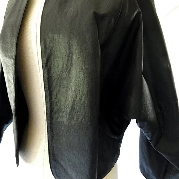 SALE Vintage black leather jacket Unisex XS - Picture 5 of 6